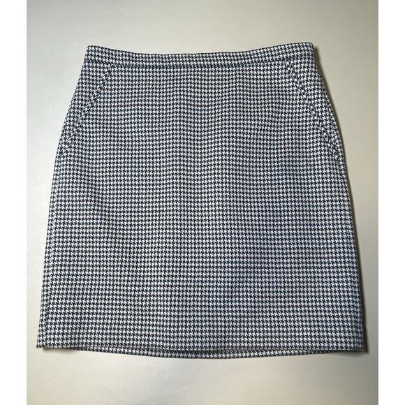 Anne Klein Black Blue Pattern Skirt Women’s 10 Fake Pockets Zip Back - Picture 1 of 8